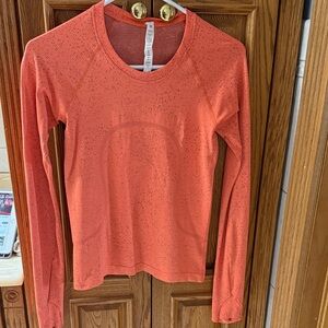 lululemon athletica Orange Swiflty Long Sleeve Top